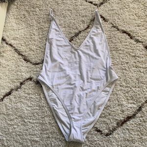 Never worn high leg white swimsuit